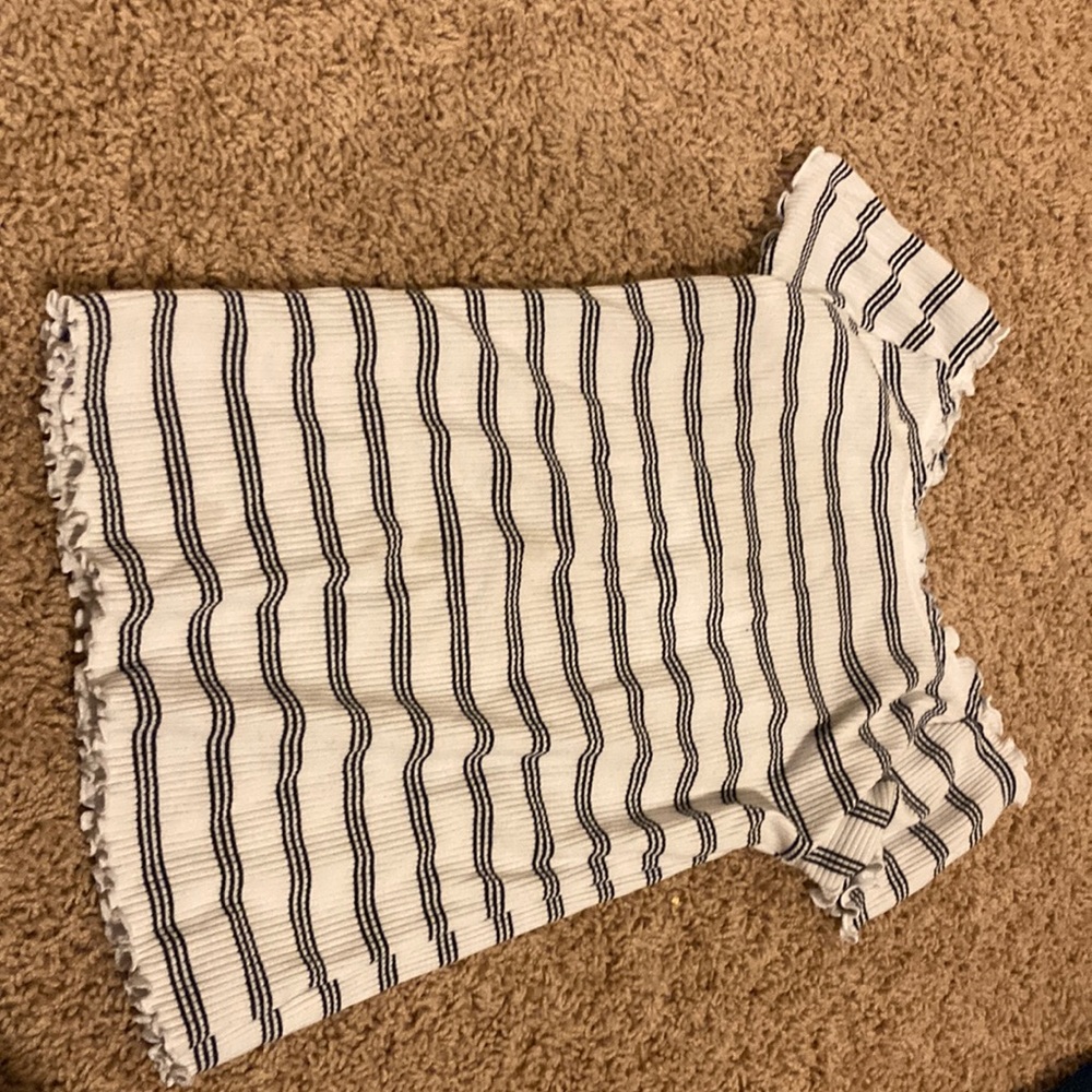 Black and white strip tee